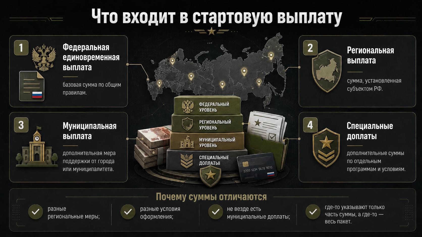 Что входит в стартовую выплату