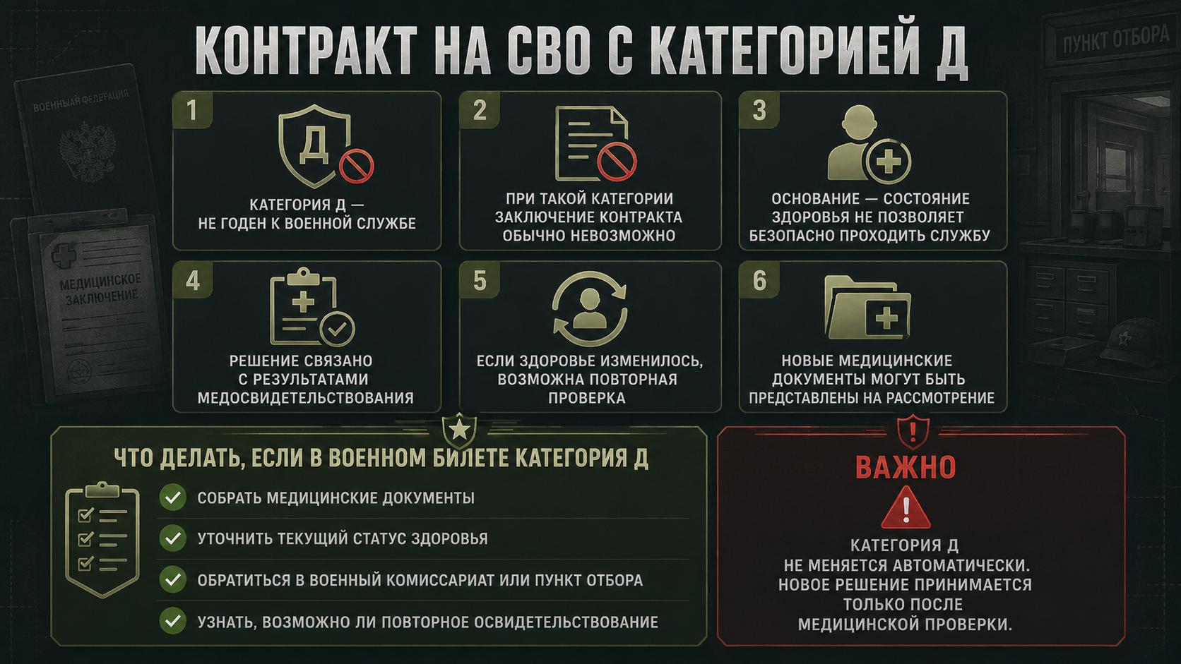 Контракт на СВО с категорией Д