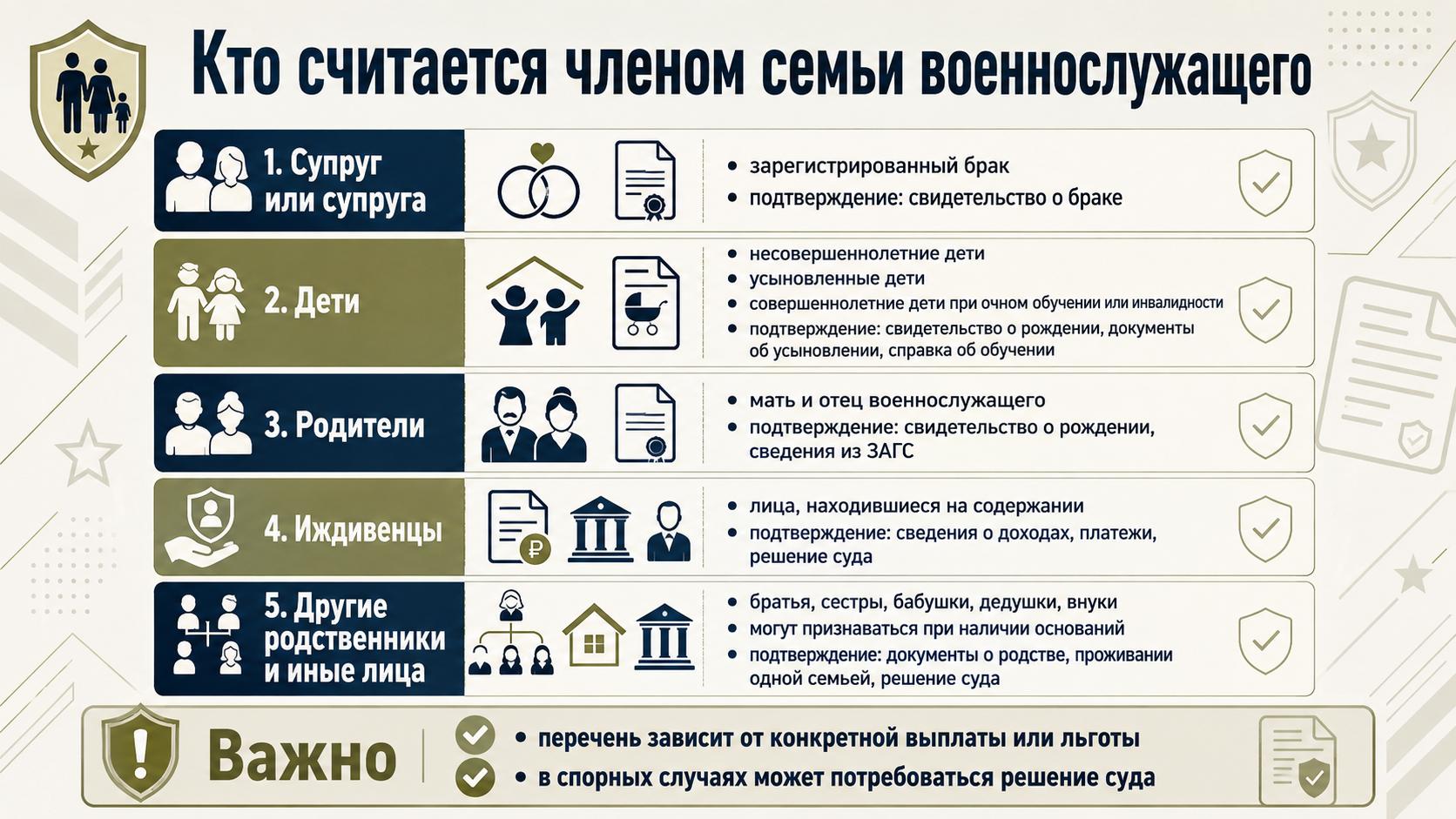 Кто считается членом семьи военнослужащего