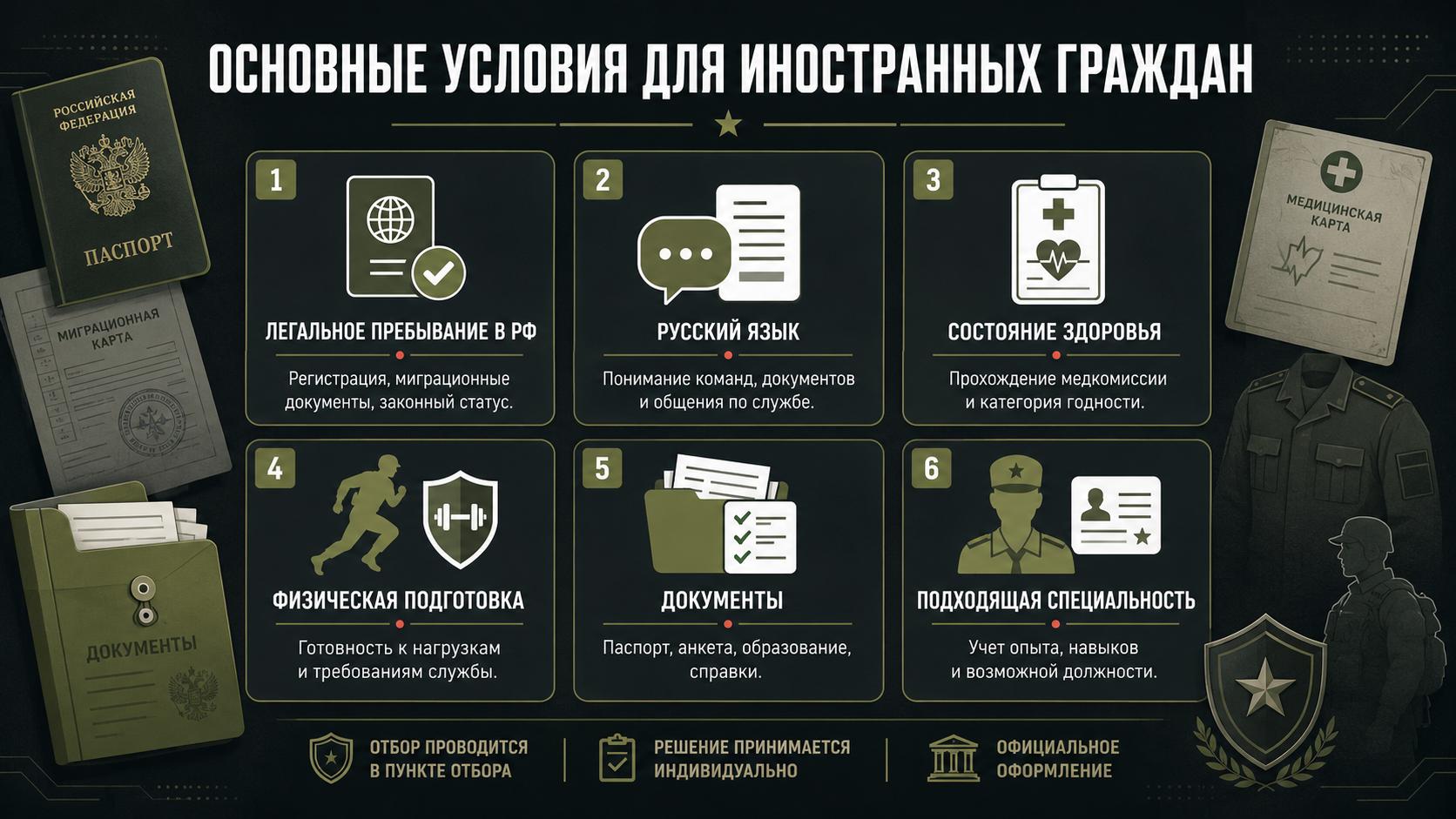 Основные условия для иностранных граждан