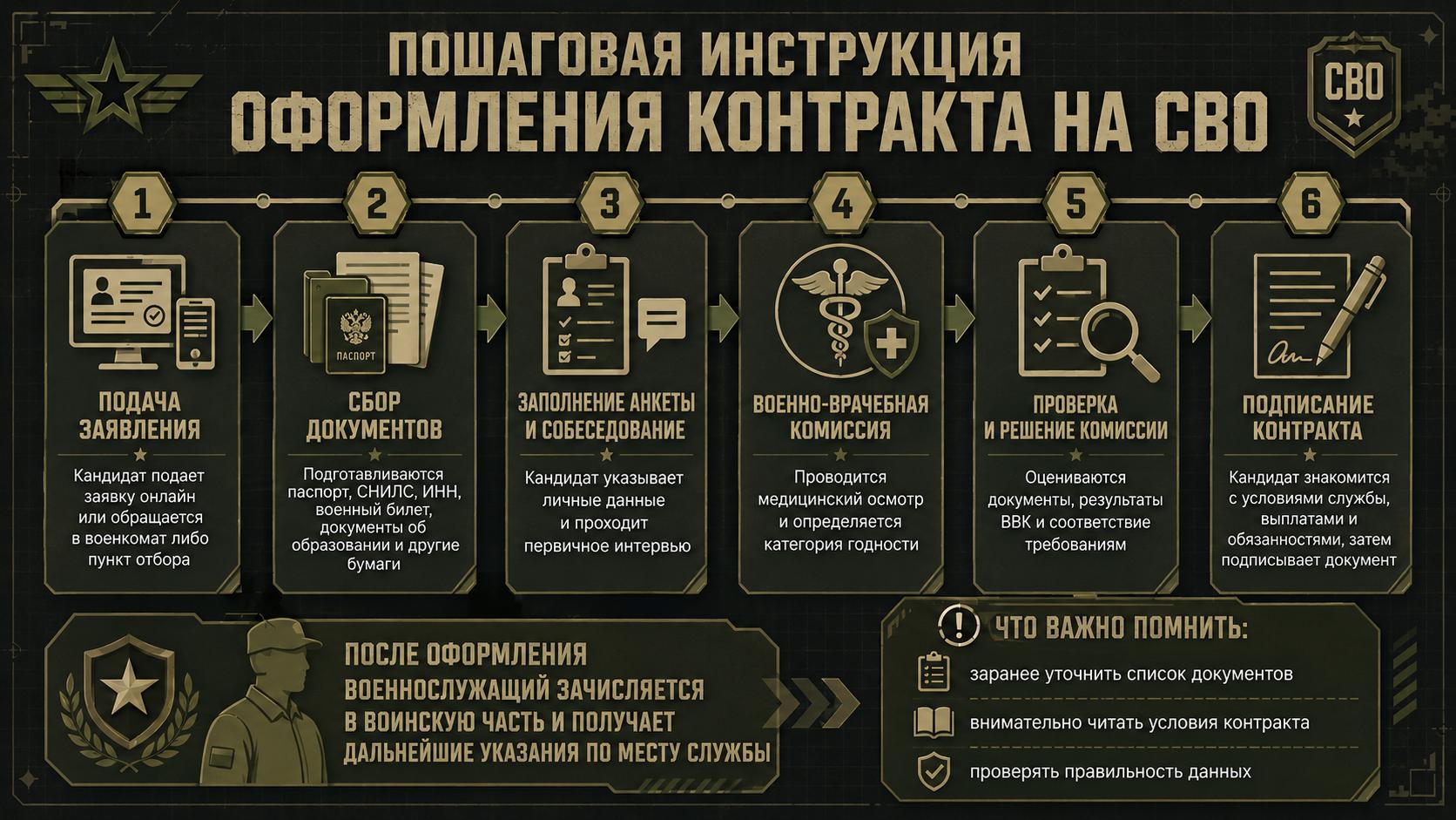 Пошаговая инструкция оформления контракта на СВО