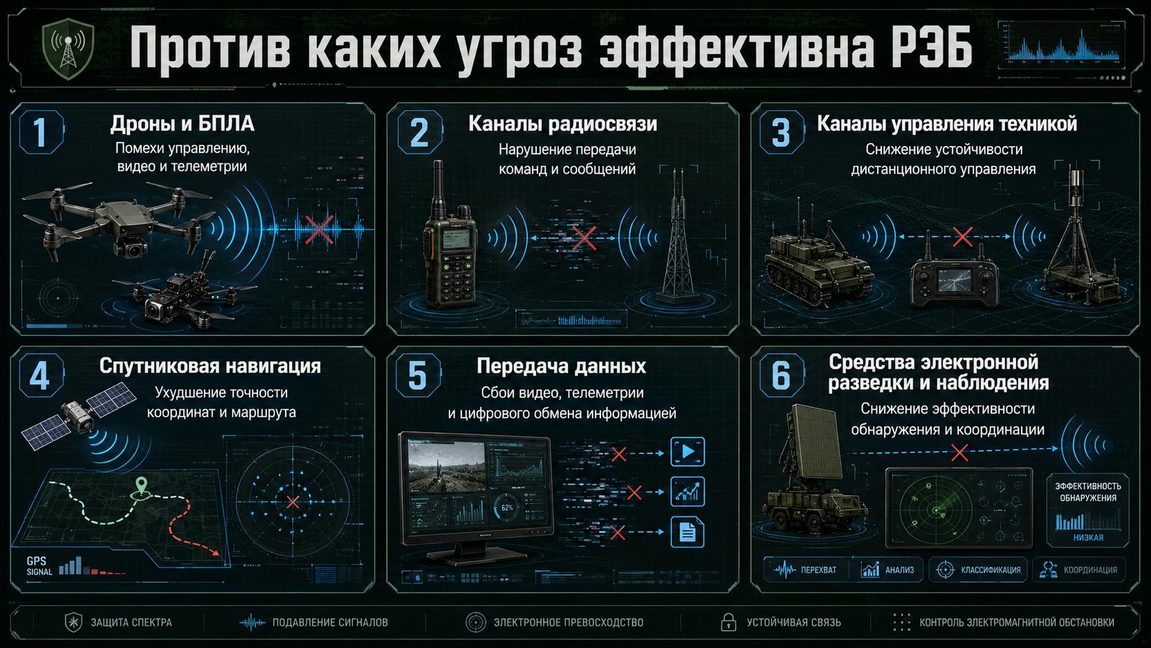 Против каких угроз эффективна РЭБ