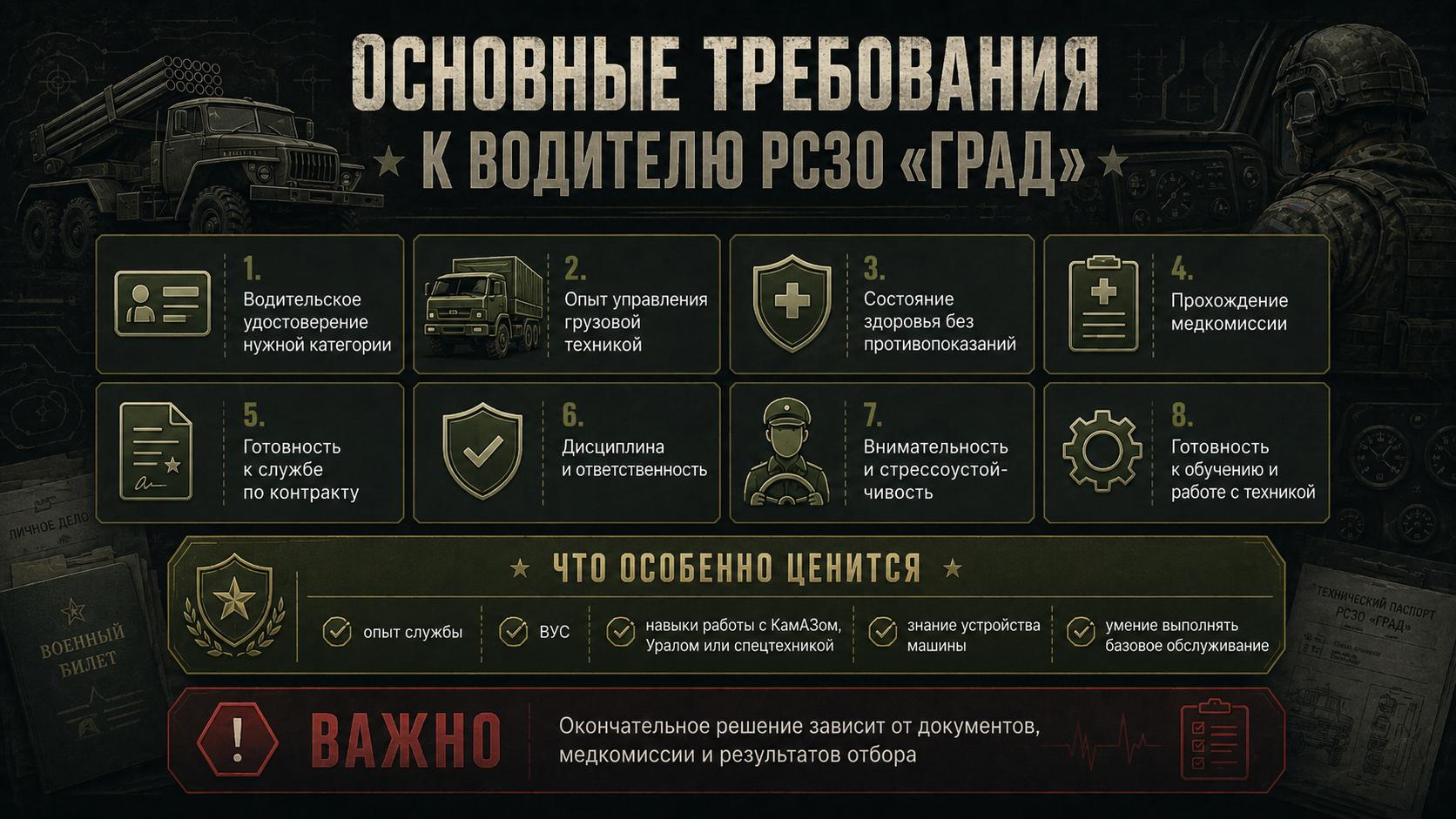 требования к водителю РСЗО &laquo;Град&raquo;